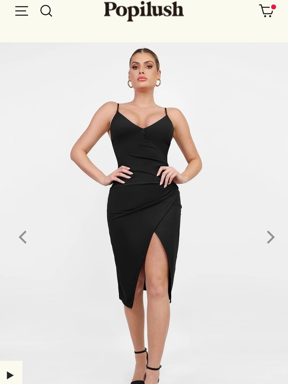 Black Midi Wrap Dress